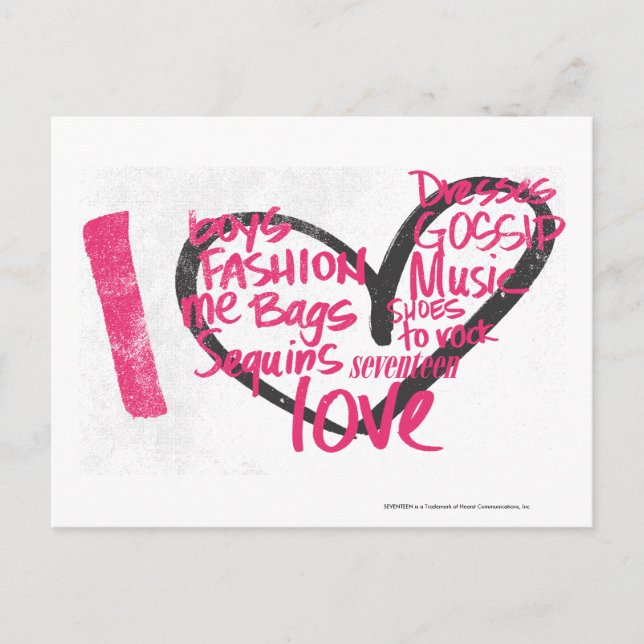 Postal I Heart Graffiti Magenta (Anverso)