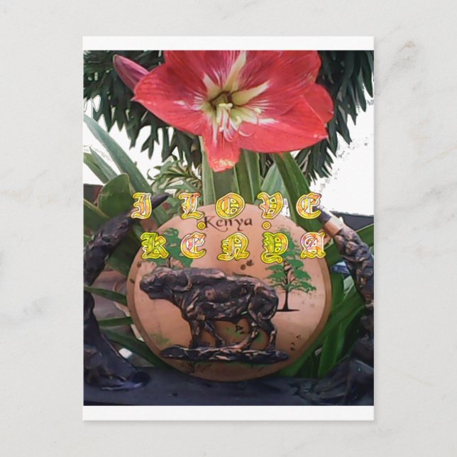 Postal I (Heart) Kenya Buffalo Patch/Print (Anverso)