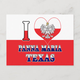 Postal I Heart Love Panna Maria Texas