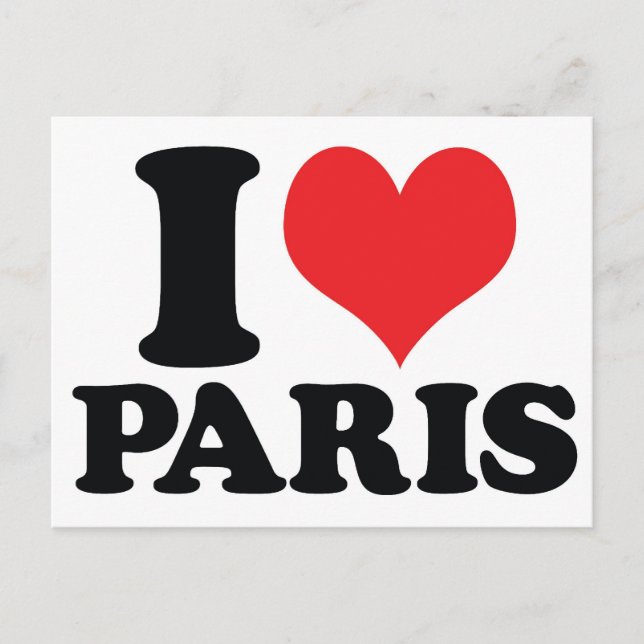 Postal I Heart / love Paris (Anverso)