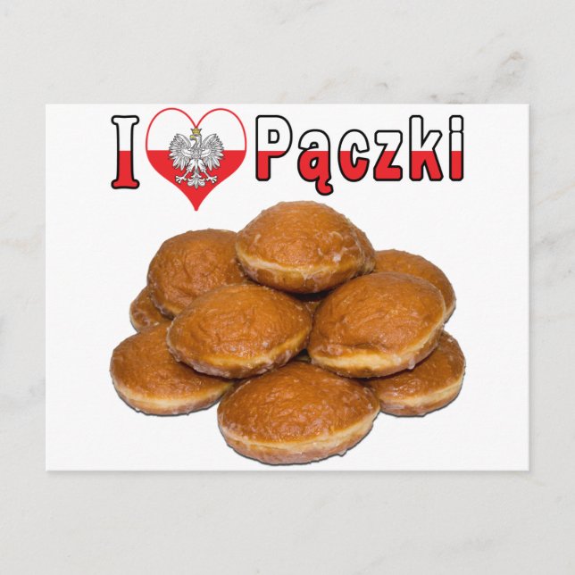 Postal I Heart Paczki comida polaca (Anverso)