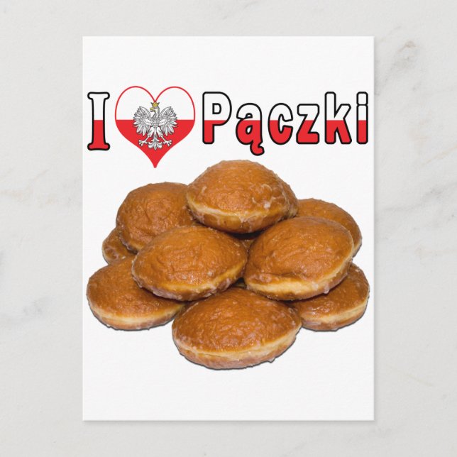Postal I Heart Paczki comida polaca (Anverso)