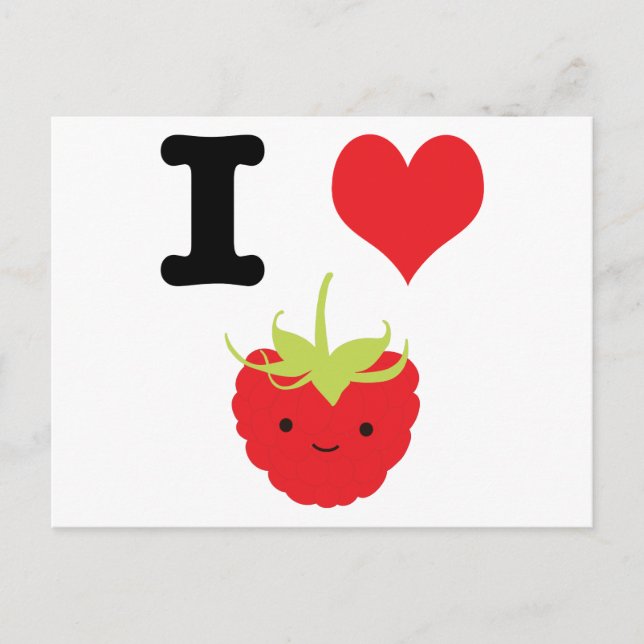 Postal I Heart Raspberries (Anverso)