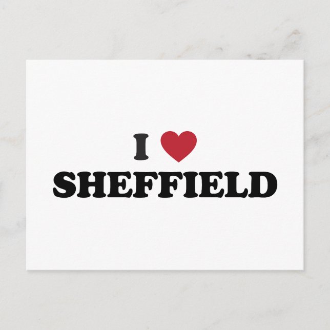 Postal I Heart Sheffield Gran Bretaña (Anverso)