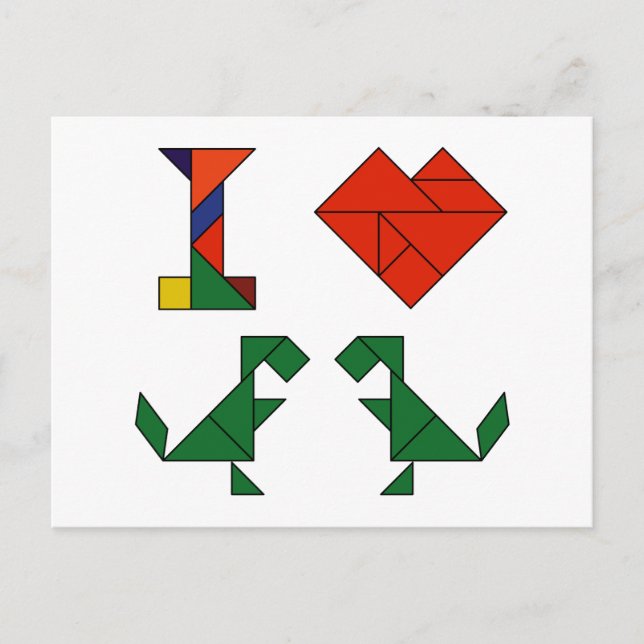 Postal I Heart T-Rex (Tangramosaurus Rex) (Anverso)