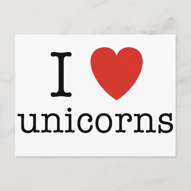 Postal I Heart Unicorns (Anverso)