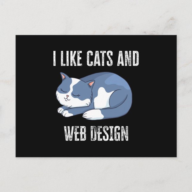 Postal I like Cats and Web Design Gift (Anverso)