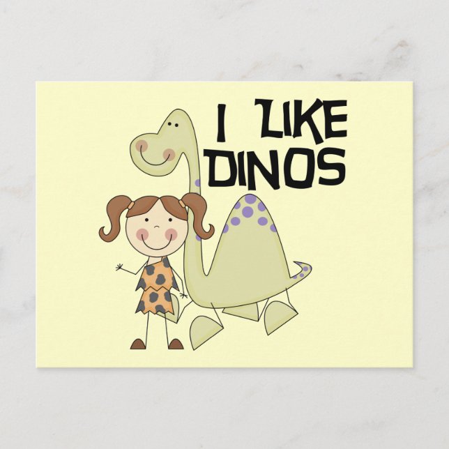 Postal I LIke Dinos-Chicas camisetas y regalos (Anverso)
