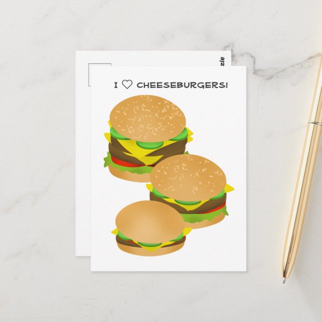 Postal I Love Cheeseburgers (Anverso/Reverso In Situ)