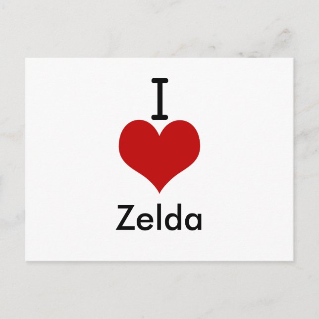 Postal I Love (corazón) Zelda (Anverso)