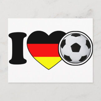 Postal "I Love Fussball" - Mit beliebtem Deutschlandherz