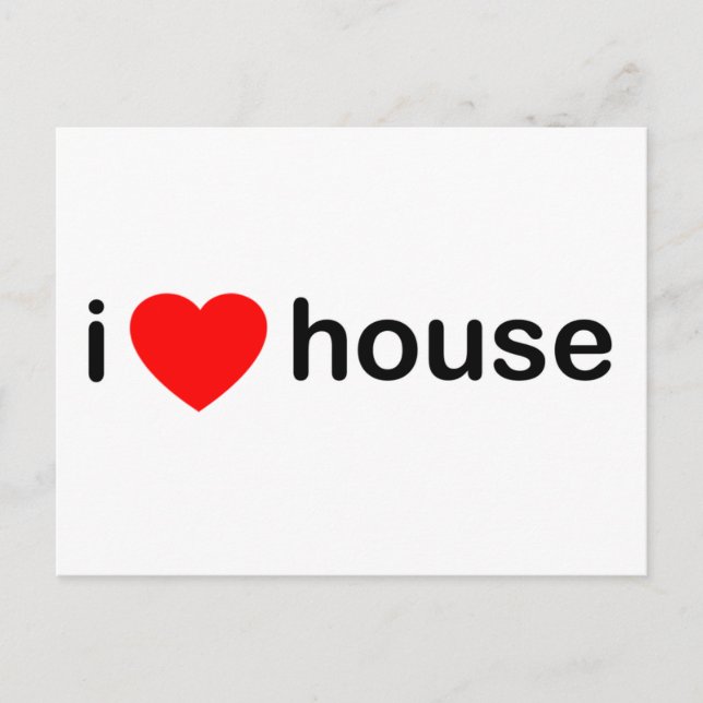 Postal I Love House (Anverso)