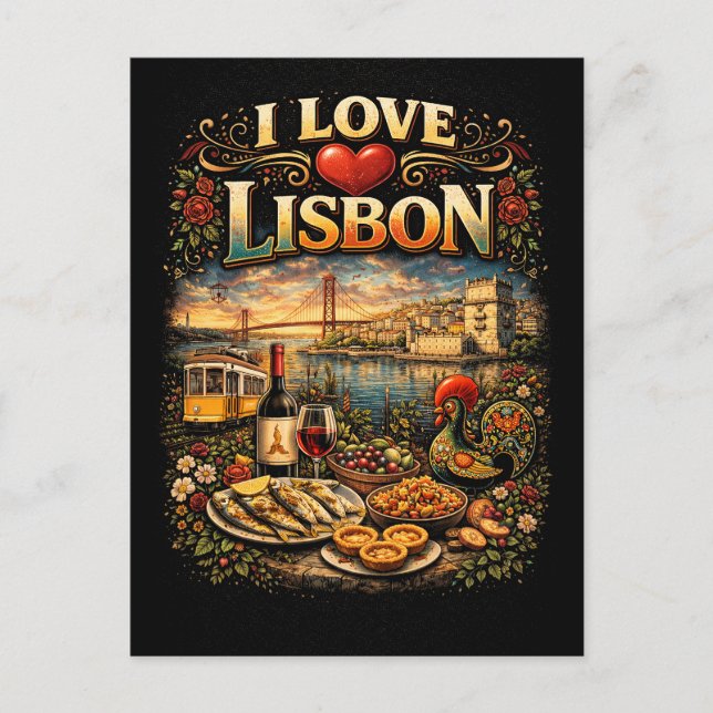 Postal I Love Lisbon (Anverso)