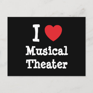 Postal I love Musical Theater heart custom personalized