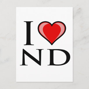 Postal I Love ND - Dakota del Norte