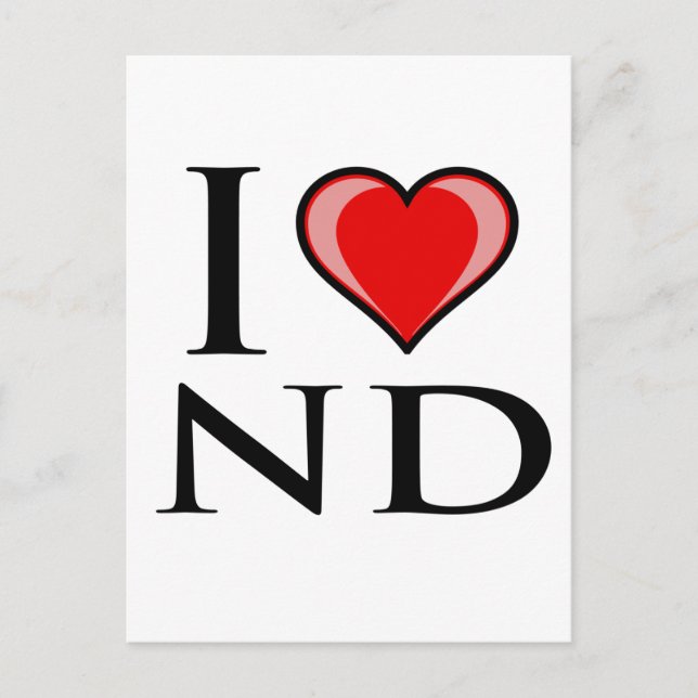 Postal I Love ND - Dakota del Norte (Anverso)