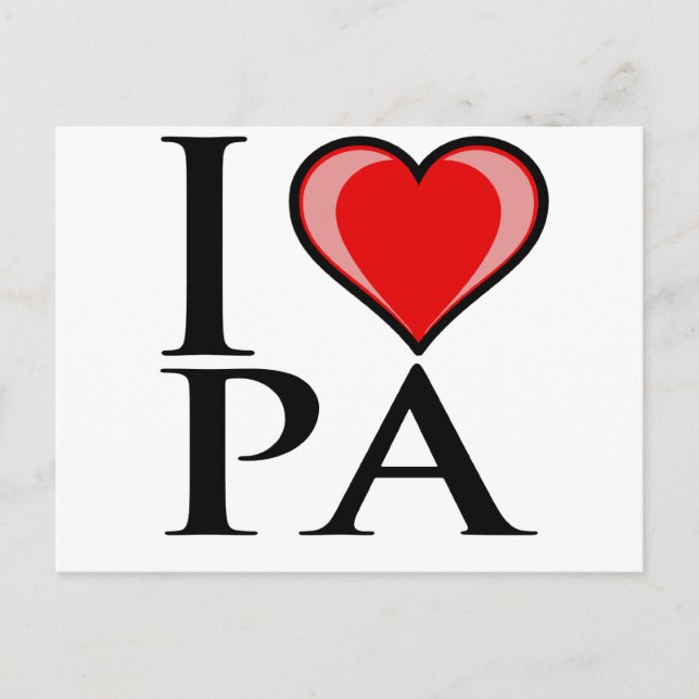 Postal I Love PA - Pennsylvania (Anverso)