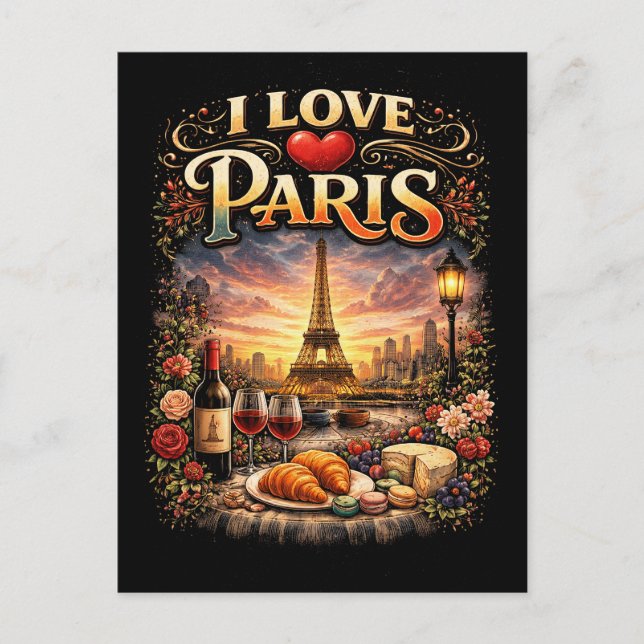 Postal I Love Paris (Anverso)
