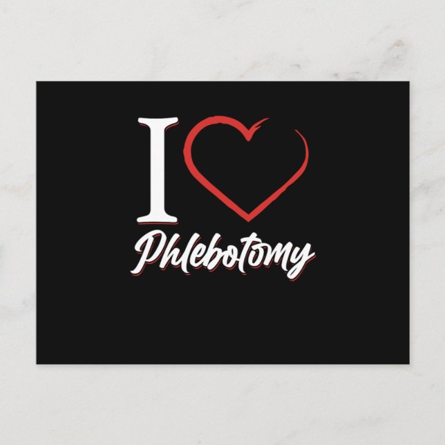 Postal I Love Phlebotomy Phlebotomist Heart Blood Syringe (Anverso)