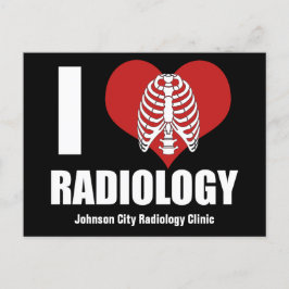 Postal I Love Radiology Guay Personalizado Radiólogo Clin