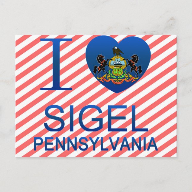 Postal I Love Sigel, PA (Anverso)