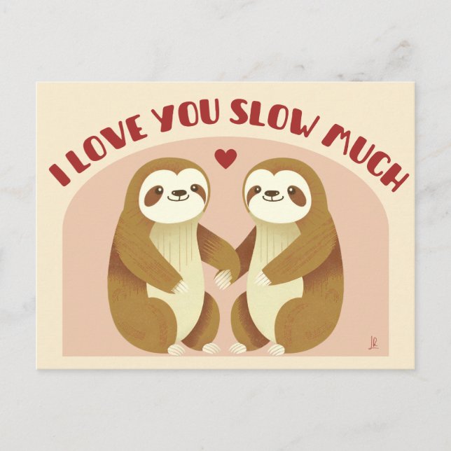Postal I love you slow much - Je t'aime couple paresseux (Anverso)