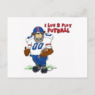 Postal I Luv 2 Juega Futball Bear
