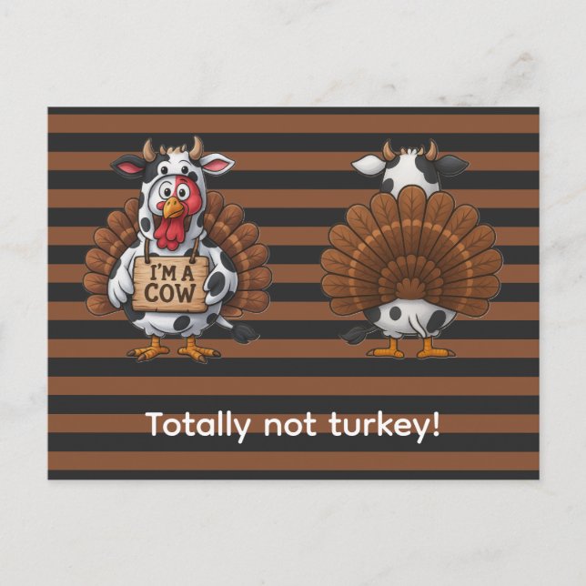 Postal I’m a Cow Turkey | Funny Thanksgiving Disguise (Anverso)