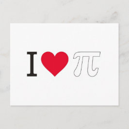 Postal I ♥ Pi – Minimalist Pi Day Greeting Card