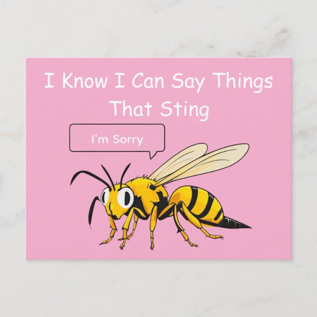 Postal I Say Things That Sting Funny Wasp Apology (Anverso)