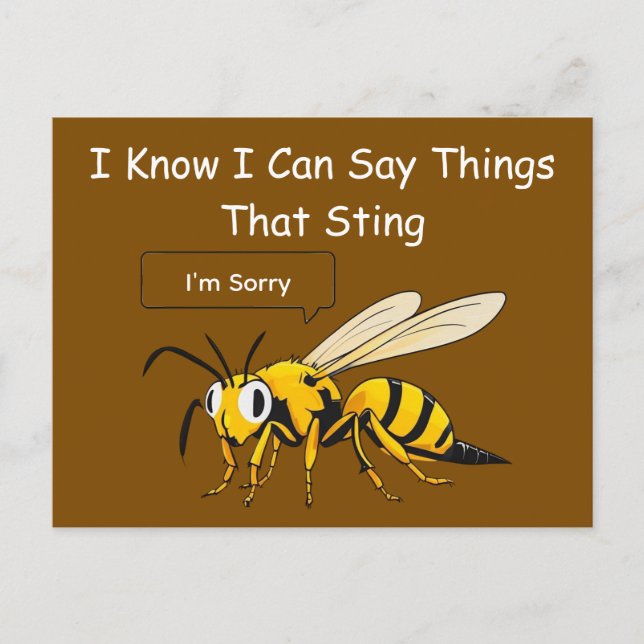 Postal I Say Things That Sting Funny Wasp Apology (Anverso)
