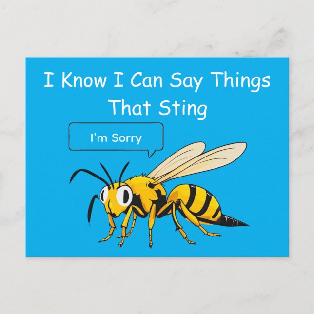 Postal I Say Things That Sting Funny Wasp Apology (Anverso)