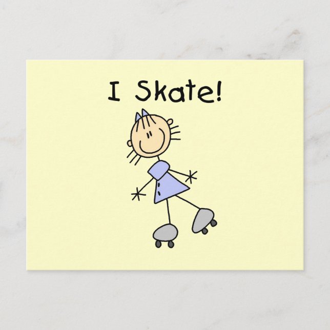Postal I Skate - Chica Roller Skater (Anverso)
