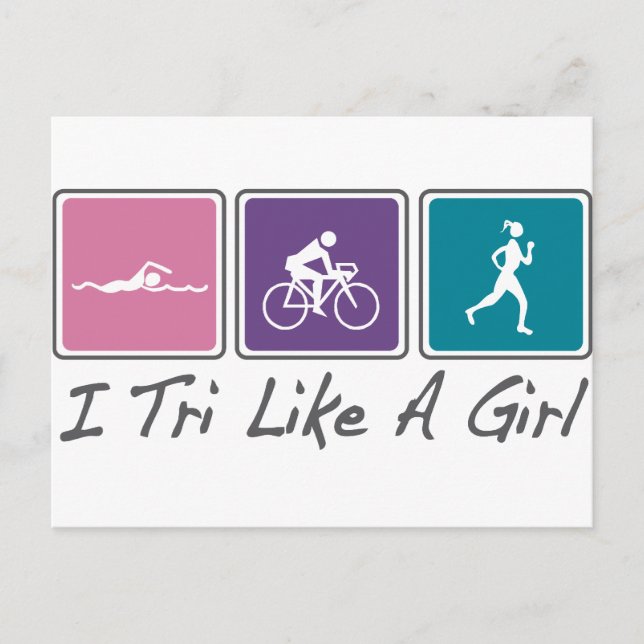 Postal i tri como un chica (Triatlete) (Anverso)