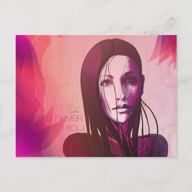 Postal I was never real to you Postcard (Anverso)