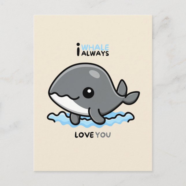 Postal "I Whale Always Love You" card (Anverso)