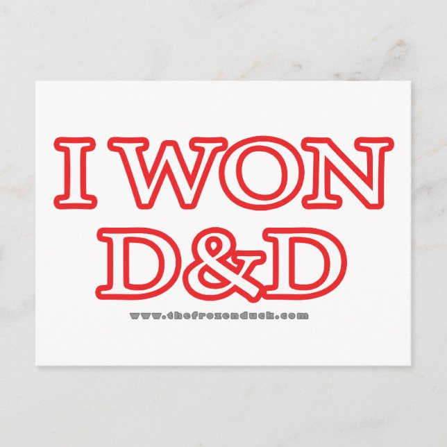 Postal I Won D&D (Anverso)