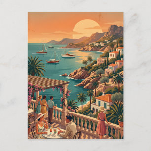 Postal Ibiza España Terracza Costera de Viajes Antiguos