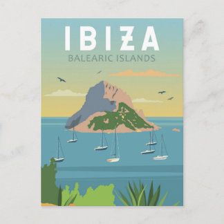 Postal Ibiza España Viaje Arte Vintage