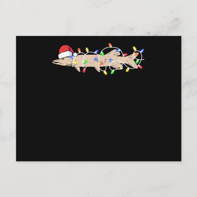 Postal Ice fishing Muskie Christmas Musky Funny Santa (Anverso)