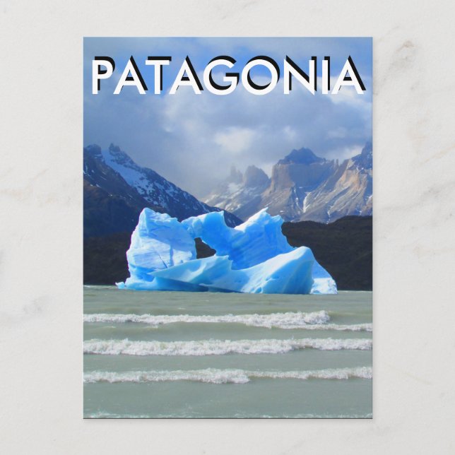 Postal iceberg gris de la Patagonia (Anverso)