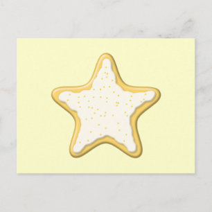Postal Iced Star Cookie. Amarillo y crema.