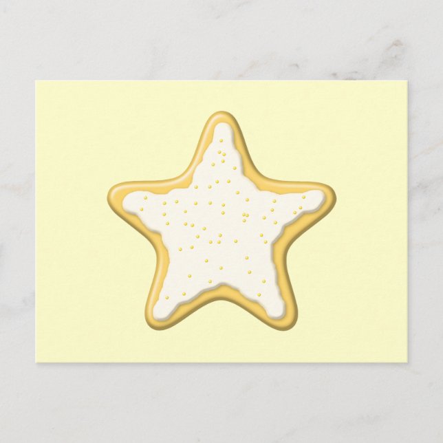 Postal Iced Star Cookie. Amarillo y crema. (Anverso)