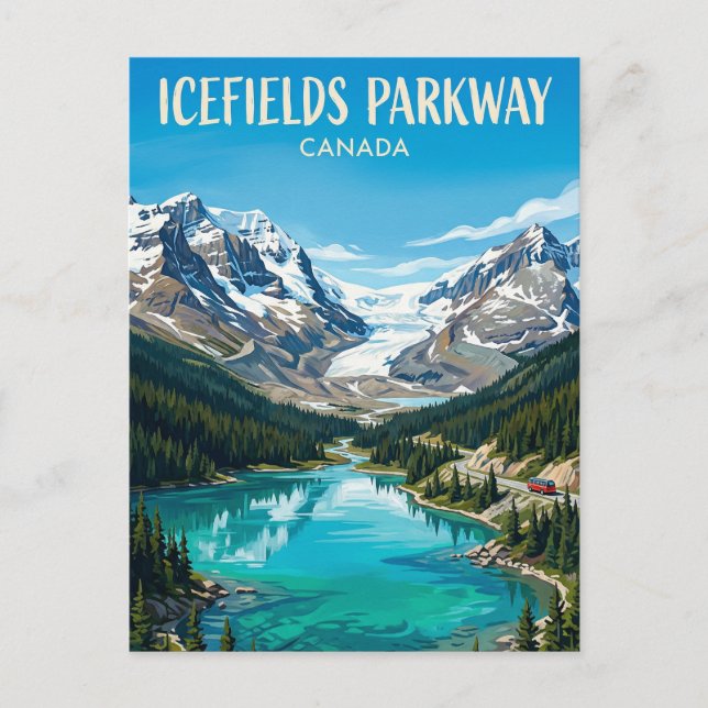 Postal Icefields Parkway Canadá (Anverso)