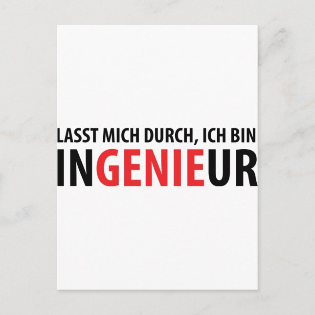 Postal Ich bin Ingenieur (Anverso)