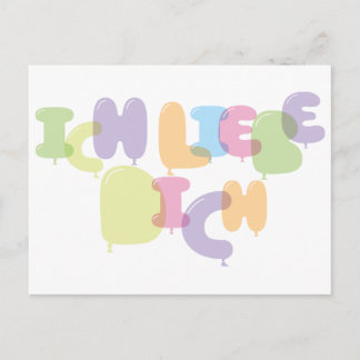 Postal Ich Liebe Dich - Te amo en alemán