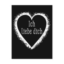 Ich liebe dich, te amo en alemán blanco y negro