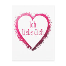 Ich liebe dich, te amo en alemán en rosa