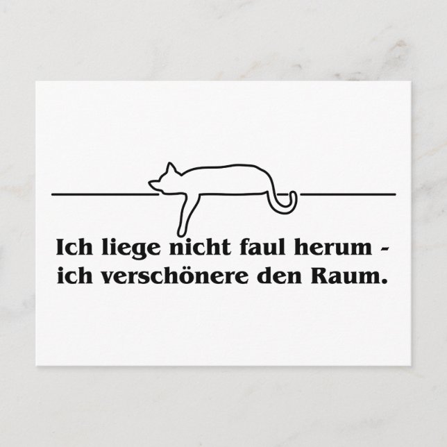Postal Ich liege nicht faul herum Katzen Humor Spruch  (Anverso)