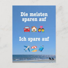 Postal „Ich spare auf … Reisen!“ Postkarte